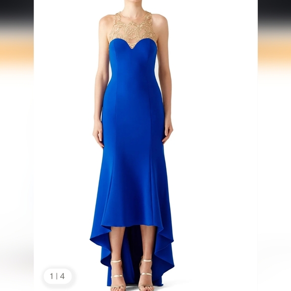 Marchesa Notte Beautiful Royal Blue High Low Gown RTR 8R - Picture 6 of 12